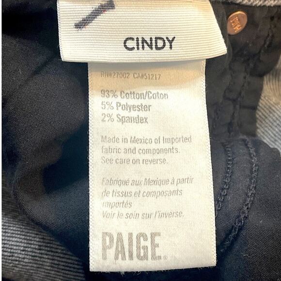 Paige Cindy Straight Jeans in Ash Black Size 34 – Raw Hem, Premium Stretch Denim - Picture 11 of 13